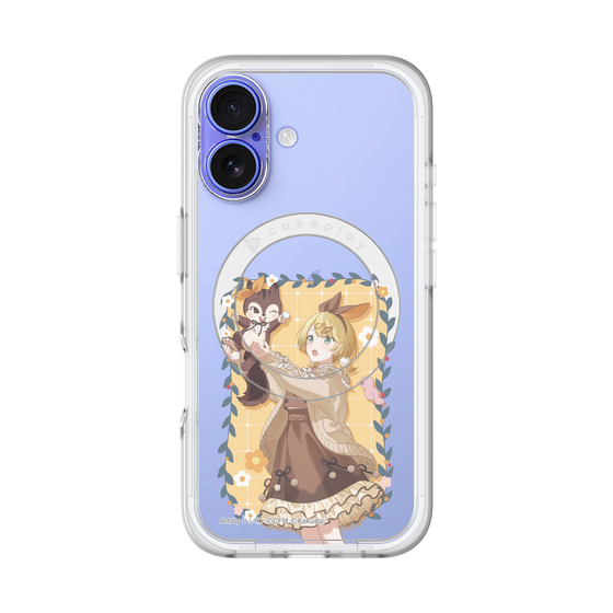 スリムプロテクションプレミアムケース with MagSafe［ 初音ミク×クッピーラムネ - 鏡音リン×ラム - 等身イラスト1 ］