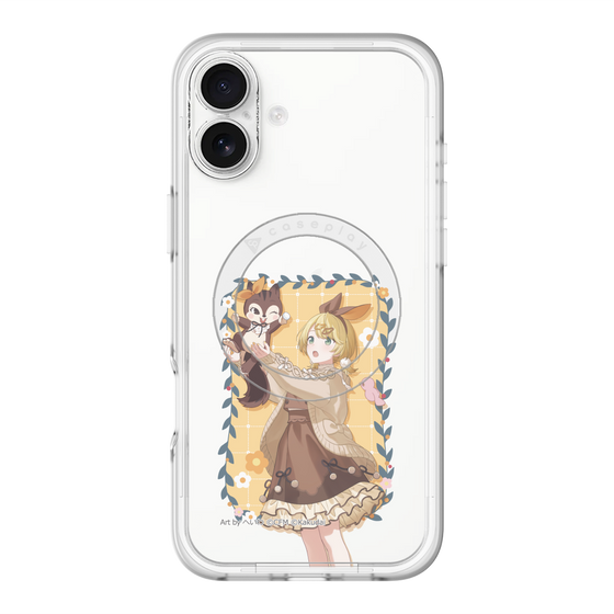 スリムプロテクションプレミアムケース with MagSafe［ 初音ミク×クッピーラムネ - 鏡音リン×ラム - 等身イラスト1 ］