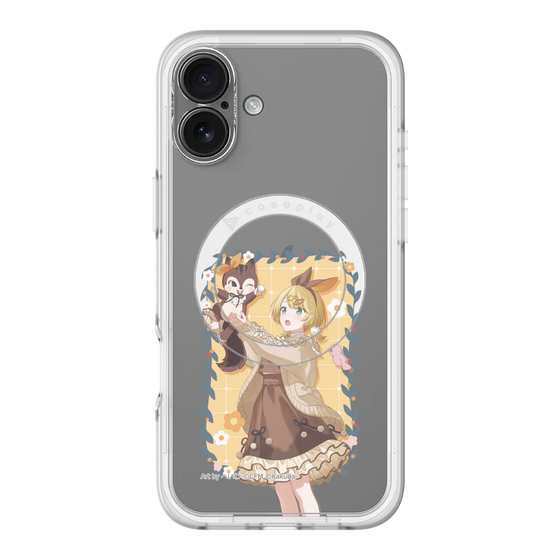 スリムプロテクションプレミアムケース with MagSafe［ 初音ミク×クッピーラムネ - 鏡音リン×ラム - 等身イラスト1 ］
