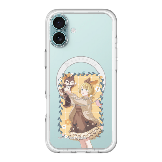 スリムプロテクションプレミアムケース with MagSafe［ 初音ミク×クッピーラムネ - 鏡音リン×ラム - 等身イラスト1 ］