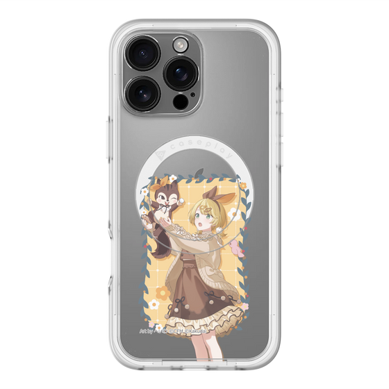 スリムプロテクションプレミアムケース with MagSafe［ 初音ミク×クッピーラムネ - 鏡音リン×ラム - 等身イラスト1 ］