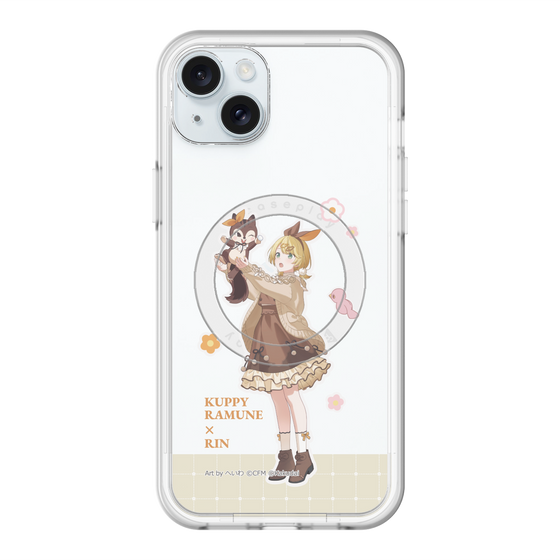 スリムプロテクションプレミアムケース with MagSafe［ 初音ミク×クッピーラムネ - 鏡音リン×ラム - 等身イラスト2 ］