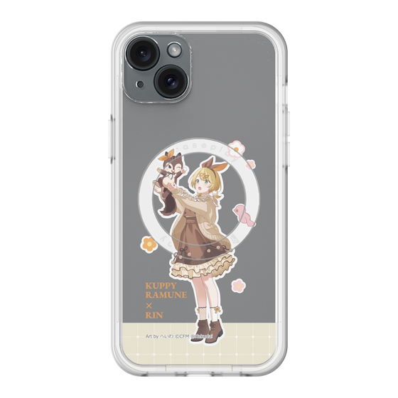 スリムプロテクションプレミアムケース with MagSafe［ 初音ミク×クッピーラムネ - 鏡音リン×ラム - 等身イラスト2 ］