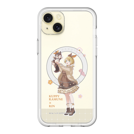 スリムプロテクションプレミアムケース with MagSafe［ 初音ミク×クッピーラムネ - 鏡音リン×ラム - 等身イラスト2 ］