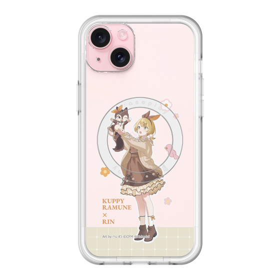 スリムプロテクションプレミアムケース with MagSafe［ 初音ミク×クッピーラムネ - 鏡音リン×ラム - 等身イラスト2 ］
