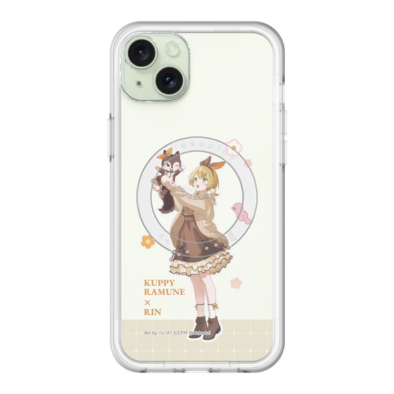 スリムプロテクションプレミアムケース with MagSafe［ 初音ミク×クッピーラムネ - 鏡音リン×ラム - 等身イラスト2 ］