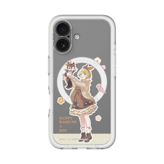 スリムプロテクションプレミアムケース with MagSafe［ 初音ミク×クッピーラムネ - 鏡音リン×ラム - 等身イラスト2 ］
