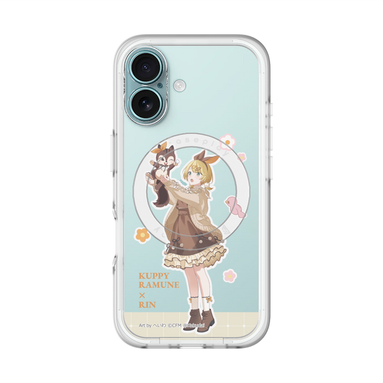 スリムプロテクションプレミアムケース with MagSafe［ 初音ミク×クッピーラムネ - 鏡音リン×ラム - 等身イラスト2 ］
