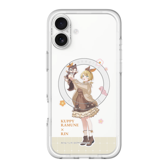 スリムプロテクションプレミアムケース with MagSafe［ 初音ミク×クッピーラムネ - 鏡音リン×ラム - 等身イラスト2 ］