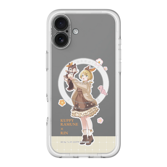 スリムプロテクションプレミアムケース with MagSafe［ 初音ミク×クッピーラムネ - 鏡音リン×ラム - 等身イラスト2 ］