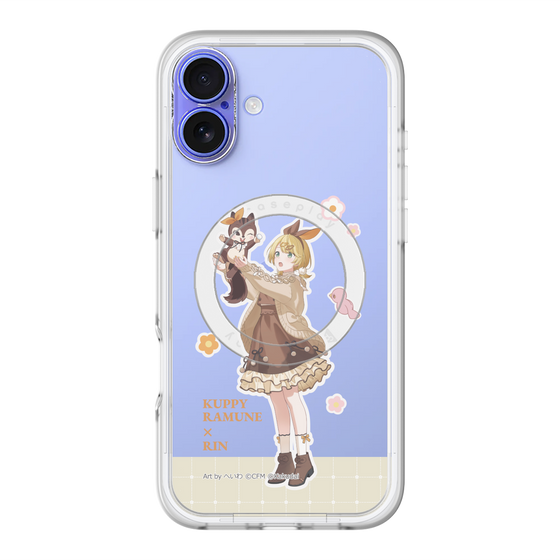 スリムプロテクションプレミアムケース with MagSafe［ 初音ミク×クッピーラムネ - 鏡音リン×ラム - 等身イラスト2 ］