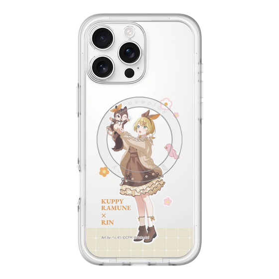 スリムプロテクションプレミアムケース with MagSafe［ 初音ミク×クッピーラムネ - 鏡音リン×ラム - 等身イラスト2 ］