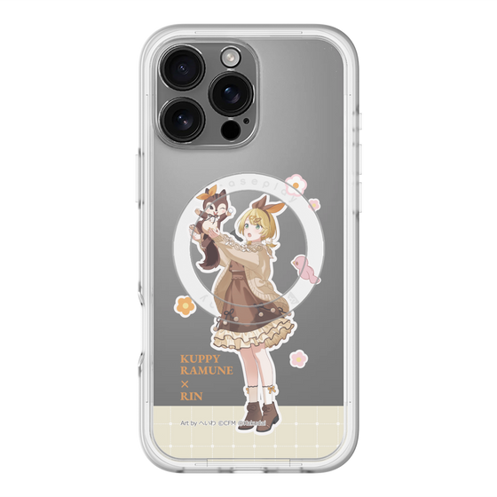 スリムプロテクションプレミアムケース with MagSafe［ 初音ミク×クッピーラムネ - 鏡音リン×ラム - 等身イラスト2 ］