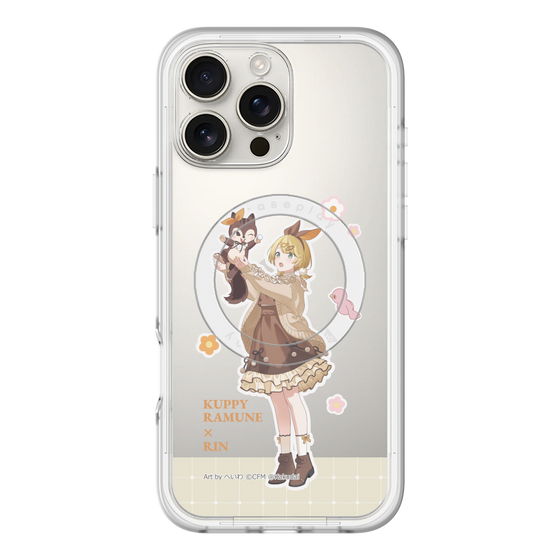 スリムプロテクションプレミアムケース with MagSafe［ 初音ミク×クッピーラムネ - 鏡音リン×ラム - 等身イラスト2 ］