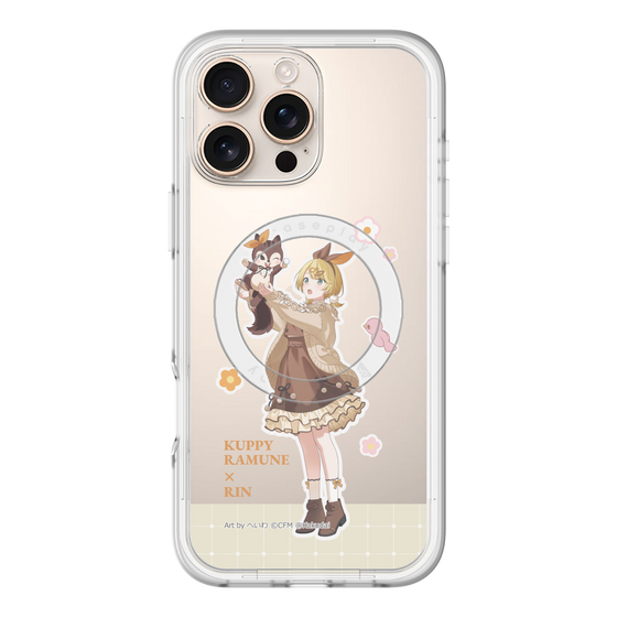 スリムプロテクションプレミアムケース with MagSafe［ 初音ミク×クッピーラムネ - 鏡音リン×ラム - 等身イラスト2 ］