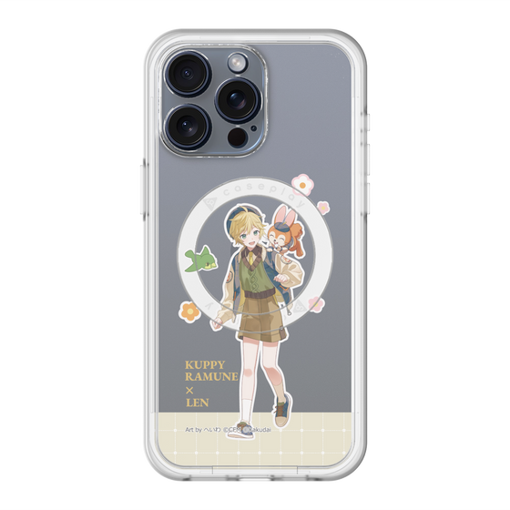 スリムプロテクションプレミアムケース with MagSafe［ 初音ミク×クッピーラムネ - 鏡音レン×クッピー - 等身イラスト2 ］