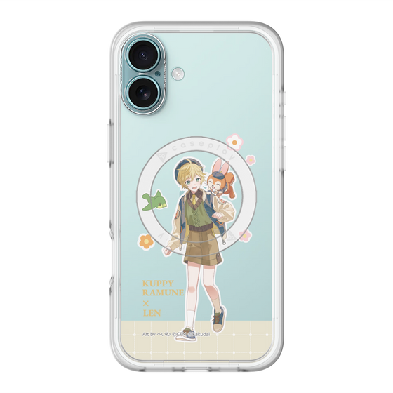 スリムプロテクションプレミアムケース with MagSafe［ 初音ミク×クッピーラムネ - 鏡音レン×クッピー - 等身イラスト2 ］