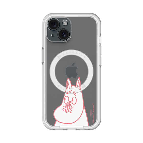 スリムプロテクションプレミアムケース with MagSafe［ MOOMIN - Blushing face ］