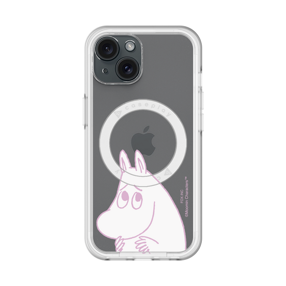 スリムプロテクションプレミアムケース with MagSafe［ MOOMIN - Fearful face ］