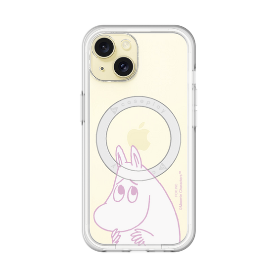 スリムプロテクションプレミアムケース with MagSafe［ MOOMIN - Fearful face ］