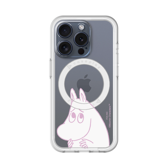 スリムプロテクションプレミアムケース with MagSafe［ MOOMIN - Fearful face ］