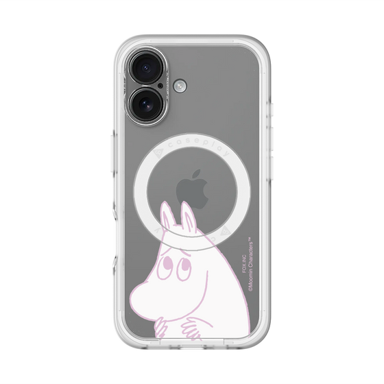 スリムプロテクションプレミアムケース with MagSafe［ MOOMIN - Fearful face ］
