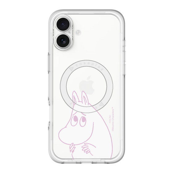 スリムプロテクションプレミアムケース with MagSafe［ MOOMIN - Fearful face ］
