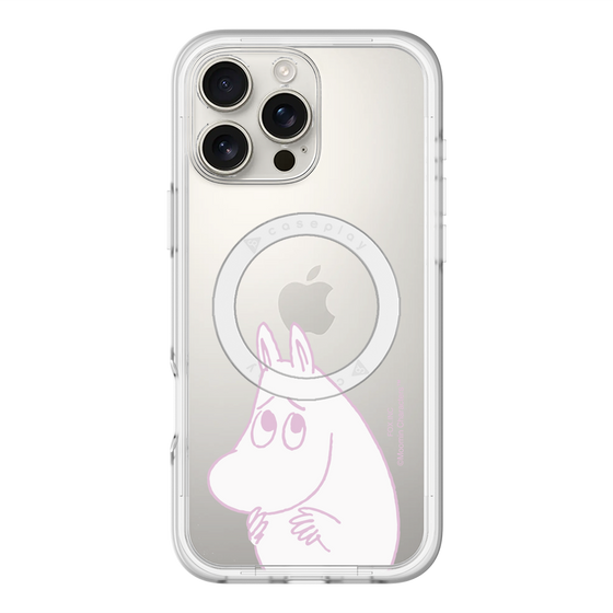 スリムプロテクションプレミアムケース with MagSafe［ MOOMIN - Fearful face ］