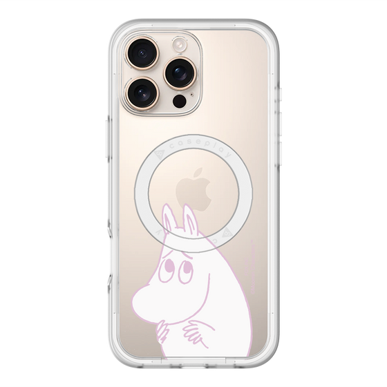 スリムプロテクションプレミアムケース with MagSafe［ MOOMIN - Fearful face ］