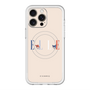 スリムプロテクションプレミアムケース with MagSafe［ ELLE×マイメロディ＆クロミ - ロゴ - ベージュ ］