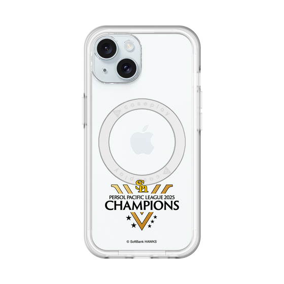 スリムプロテクションプレミアムケース with MagSafe［ 福岡ソフトバンクホークス - PERSOL PACIFIC LEAGUE 2025 CHAMOIONS ロゴ - クリア ］