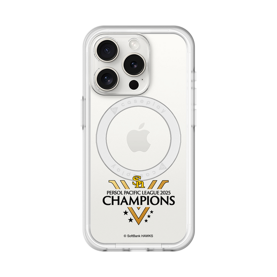 スリムプロテクションプレミアムケース with MagSafe［ 福岡ソフトバンクホークス - PERSOL PACIFIC LEAGUE 2025 CHAMOIONS ロゴ - クリア ］