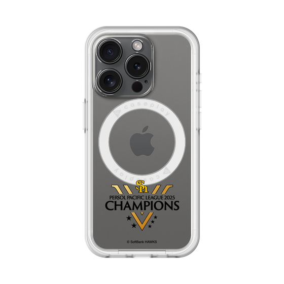スリムプロテクションプレミアムケース with MagSafe［ 福岡ソフトバンクホークス - PERSOL PACIFIC LEAGUE 2025 CHAMOIONS ロゴ - クリア ］