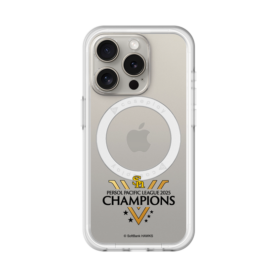 スリムプロテクションプレミアムケース with MagSafe［ 福岡ソフトバンクホークス - PERSOL PACIFIC LEAGUE 2025 CHAMOIONS ロゴ - クリア ］