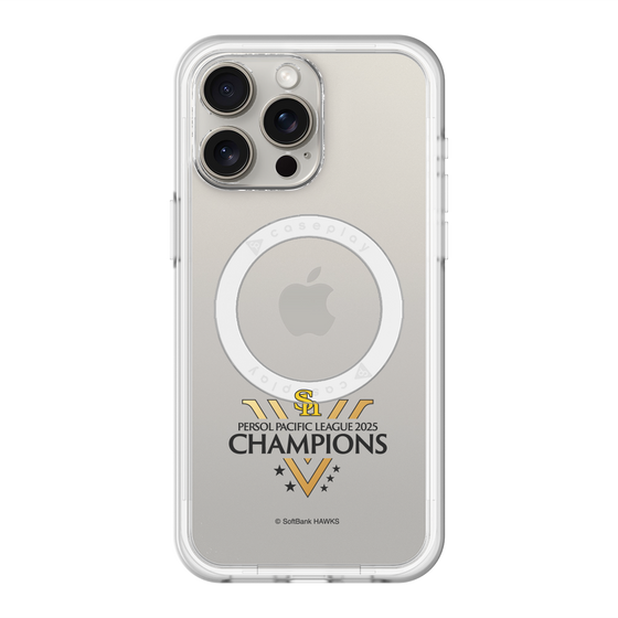 スリムプロテクションプレミアムケース with MagSafe［ 福岡ソフトバンクホークス - PERSOL PACIFIC LEAGUE 2025 CHAMOIONS ロゴ - クリア ］