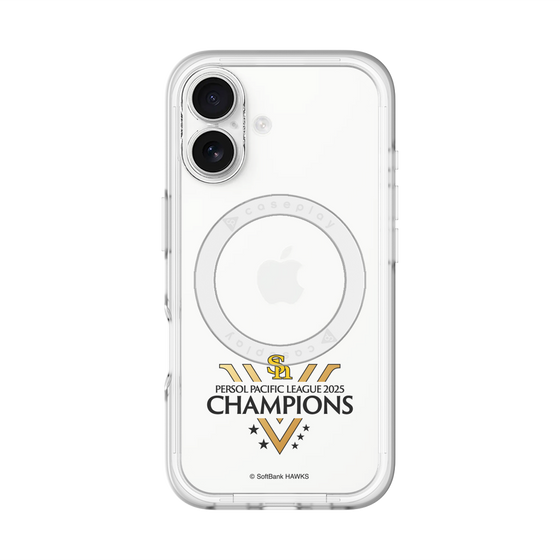スリムプロテクションプレミアムケース with MagSafe［ 福岡ソフトバンクホークス - PERSOL PACIFIC LEAGUE 2025 CHAMOIONS ロゴ - クリア ］