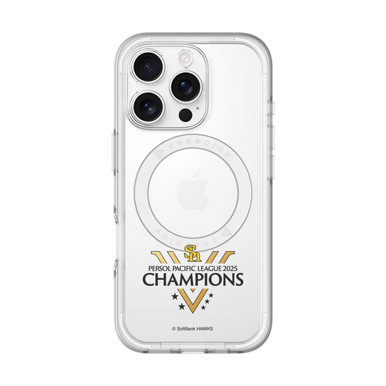 スリムプロテクションプレミアムケース with MagSafe［ 福岡ソフトバンクホークス - PERSOL PACIFIC LEAGUE 2025 CHAMOIONS ロゴ - クリア ］