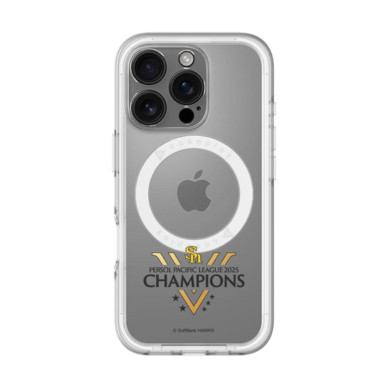 スリムプロテクションプレミアムケース with MagSafe［ 福岡ソフトバンクホークス - PERSOL PACIFIC LEAGUE 2025 CHAMOIONS ロゴ - クリア ］