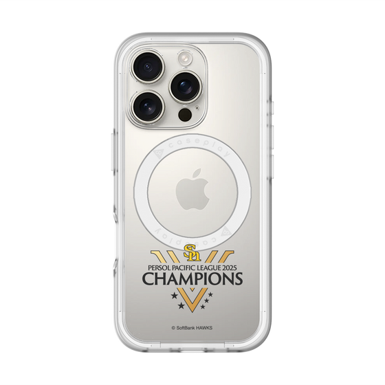 スリムプロテクションプレミアムケース with MagSafe［ 福岡ソフトバンクホークス - PERSOL PACIFIC LEAGUE 2025 CHAMOIONS ロゴ - クリア ］