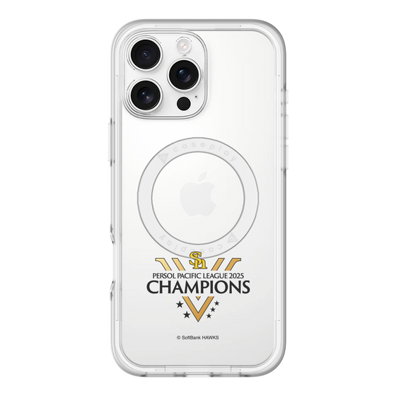 スリムプロテクションプレミアムケース with MagSafe［ 福岡ソフトバンクホークス - PERSOL PACIFIC LEAGUE 2025 CHAMOIONS ロゴ - クリア ］