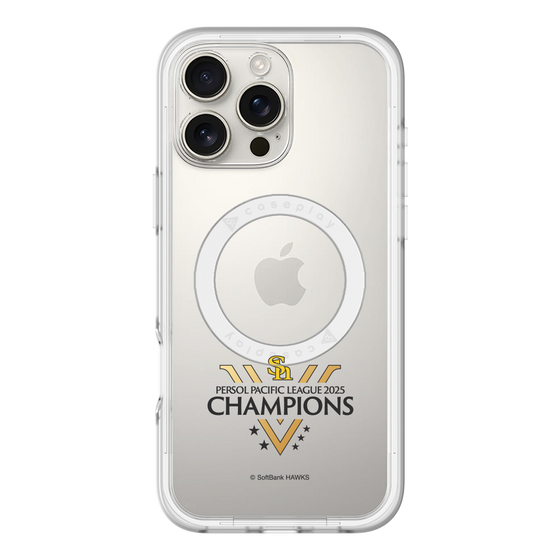 スリムプロテクションプレミアムケース with MagSafe［ 福岡ソフトバンクホークス - PERSOL PACIFIC LEAGUE 2025 CHAMOIONS ロゴ - クリア ］