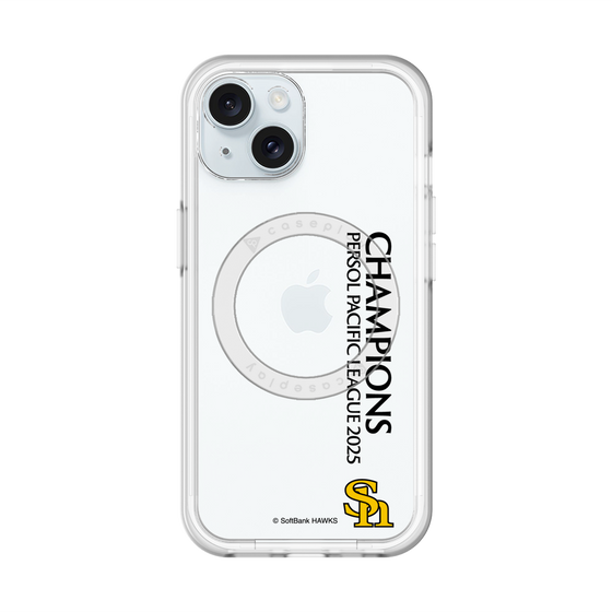 スリムプロテクションプレミアムケース with MagSafe［ 福岡ソフトバンクホークス - PERSOL PACIFIC LEAGUE 2025 CHAMOIONS - 縦ロゴ ］