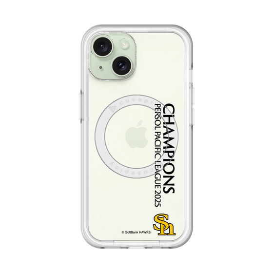 スリムプロテクションプレミアムケース with MagSafe［ 福岡ソフトバンクホークス - PERSOL PACIFIC LEAGUE 2025 CHAMOIONS - 縦ロゴ ］