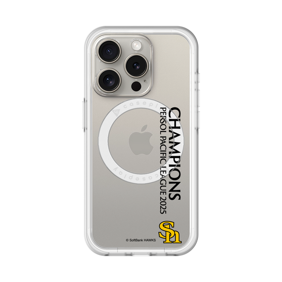 スリムプロテクションプレミアムケース with MagSafe［ 福岡ソフトバンクホークス - PERSOL PACIFIC LEAGUE 2025 CHAMOIONS - 縦ロゴ ］