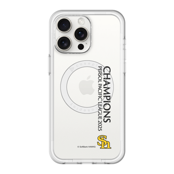 スリムプロテクションプレミアムケース with MagSafe［ 福岡ソフトバンクホークス - PERSOL PACIFIC LEAGUE 2025 CHAMOIONS - 縦ロゴ ］