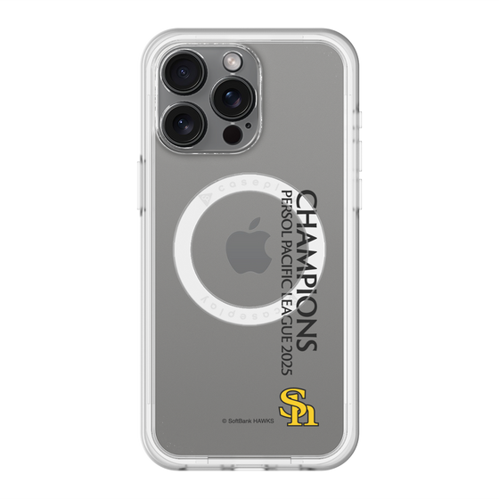スリムプロテクションプレミアムケース with MagSafe［ 福岡ソフトバンクホークス - PERSOL PACIFIC LEAGUE 2025 CHAMOIONS - 縦ロゴ ］