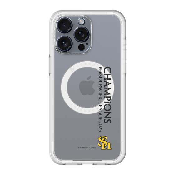 スリムプロテクションプレミアムケース with MagSafe［ 福岡ソフトバンクホークス - PERSOL PACIFIC LEAGUE 2025 CHAMOIONS - 縦ロゴ ］