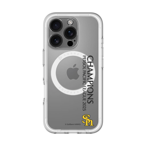 スリムプロテクションプレミアムケース with MagSafe［ 福岡ソフトバンクホークス - PERSOL PACIFIC LEAGUE 2025 CHAMOIONS - 縦ロゴ ］