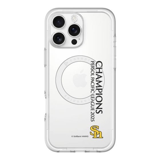 スリムプロテクションプレミアムケース with MagSafe［ 福岡ソフトバンクホークス - PERSOL PACIFIC LEAGUE 2025 CHAMOIONS - 縦ロゴ ］