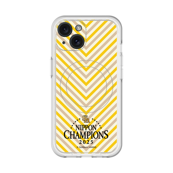 スリムプロテクションプレミアムケース with MagSafe［ 福岡ソフトバンクホークス - NIPPON CHAMPIONS 2025 ロゴ - パターン ］